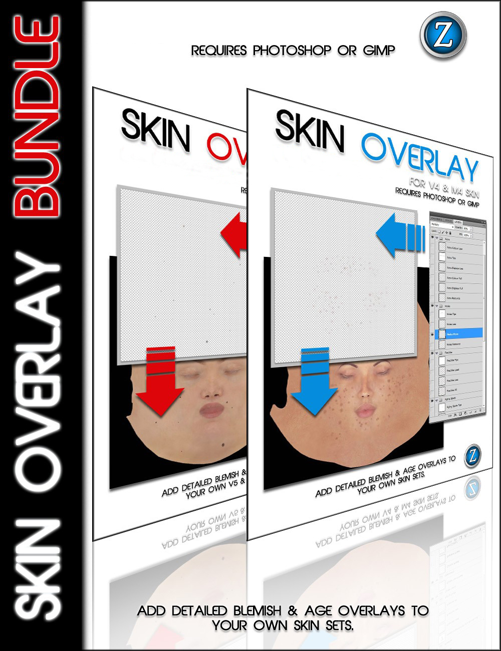 Skin Overlay Merchant Resource Bundle by: Zev0, 3D Models by Daz 3D
