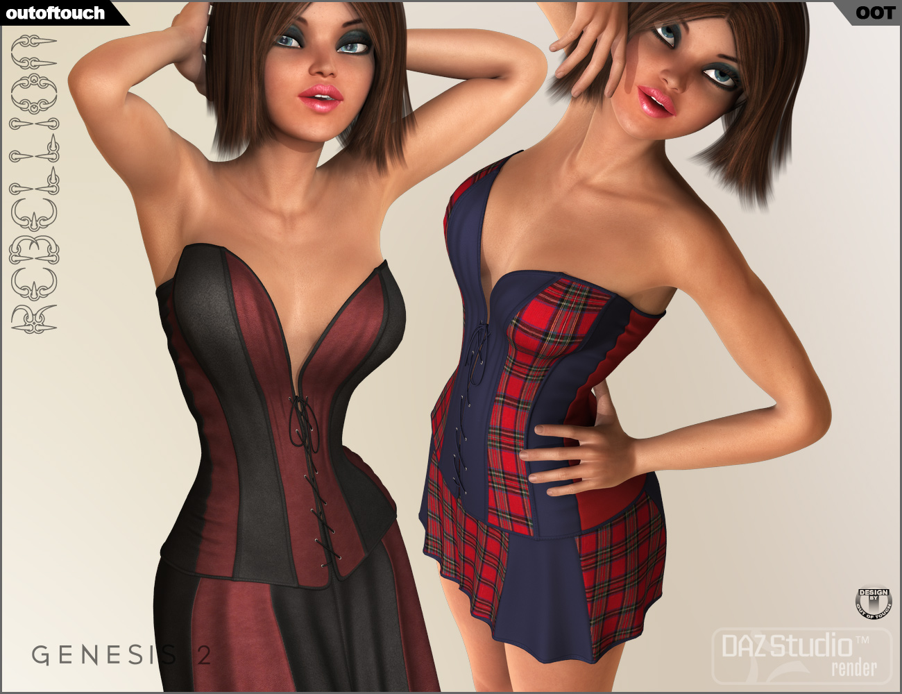 Rebellion Dress for Genesis 2 Female(s) by: outoftouch, 3D Models by Daz 3D