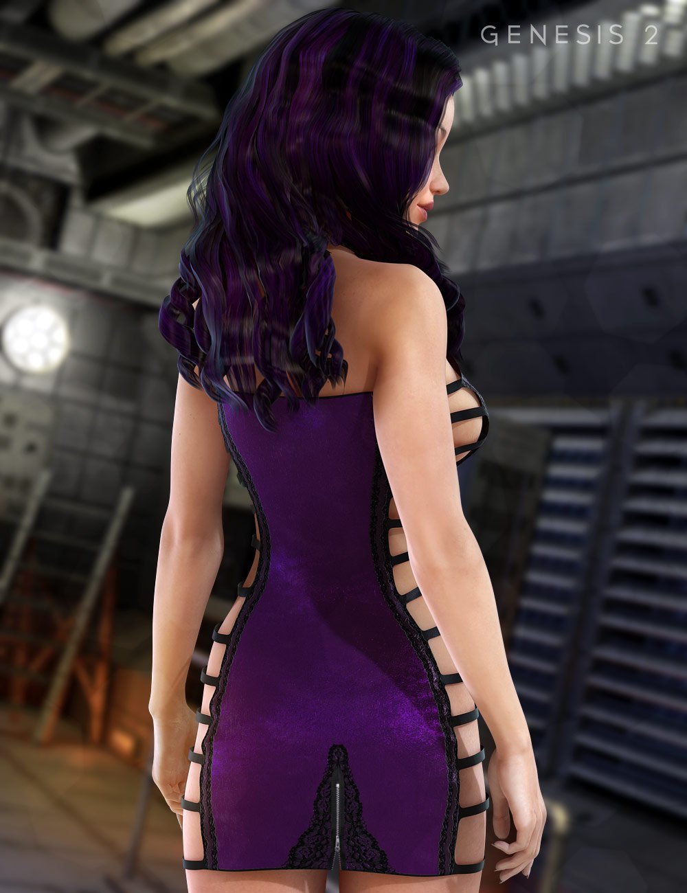 Strappy Party Dress by: , 3D Models by Daz 3D