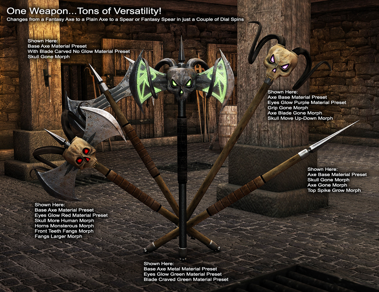 Monstrous Touch Weapons Pack by: ARTCollaborations, 3D Models by Daz 3D