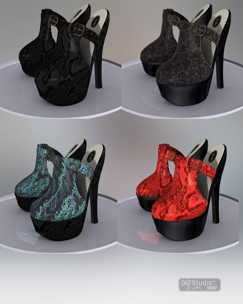 Trendy Platforms for Genesis2 Female(s) by: Lilflame, 3D Models by Daz 3D