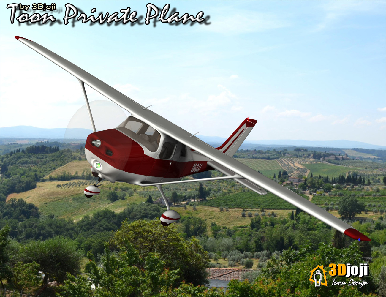 Toon Private Plane by: 3djoji, 3D Models by Daz 3D