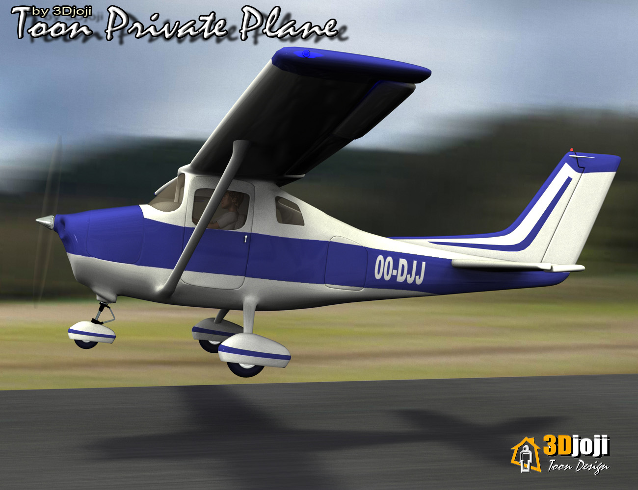 Toon Private Plane by: 3djoji, 3D Models by Daz 3D