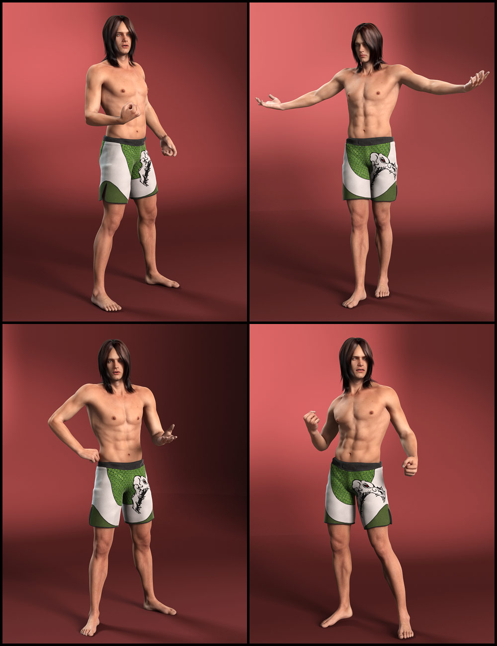 Michael 6 Variety Poses by: Muscleman, 3D Models by Daz 3D
