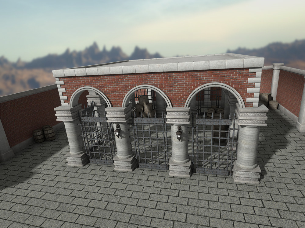 Gated Courtyard by: , 3D Models by Daz 3D