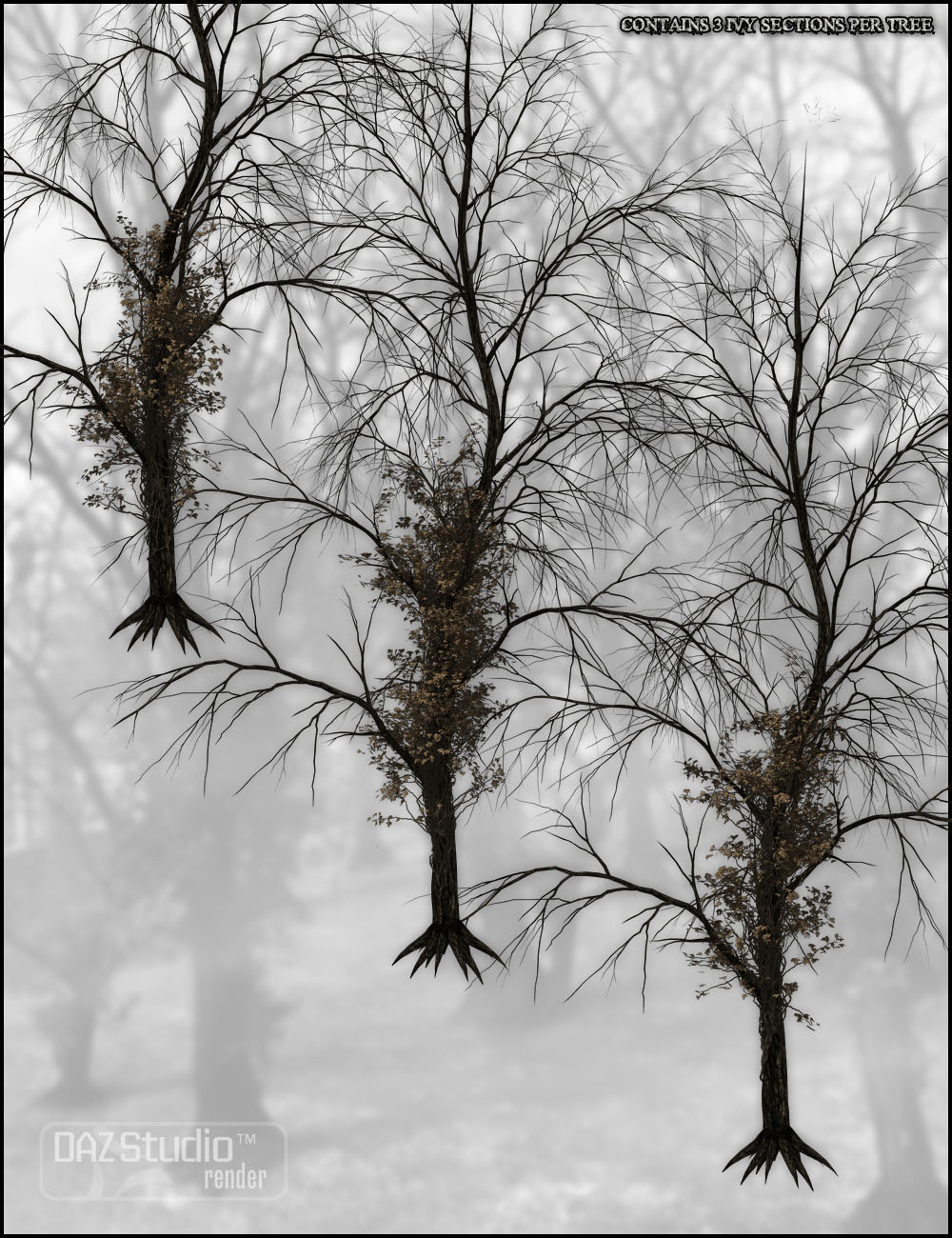 Dark Trees Pack 1 - Ivy by: Jack Tomalin, 3D Models by Daz 3D