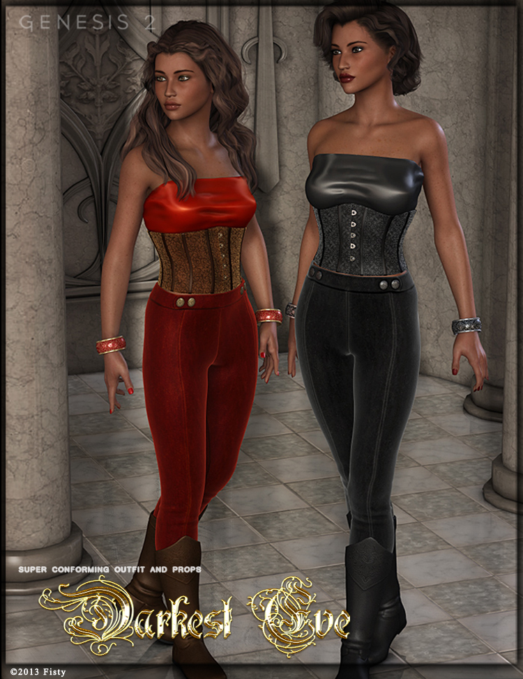 Darkest Eve - Character and Outfit Bundle by: Fred Winkler ArtFisty & Darc, 3D Models by Daz 3D