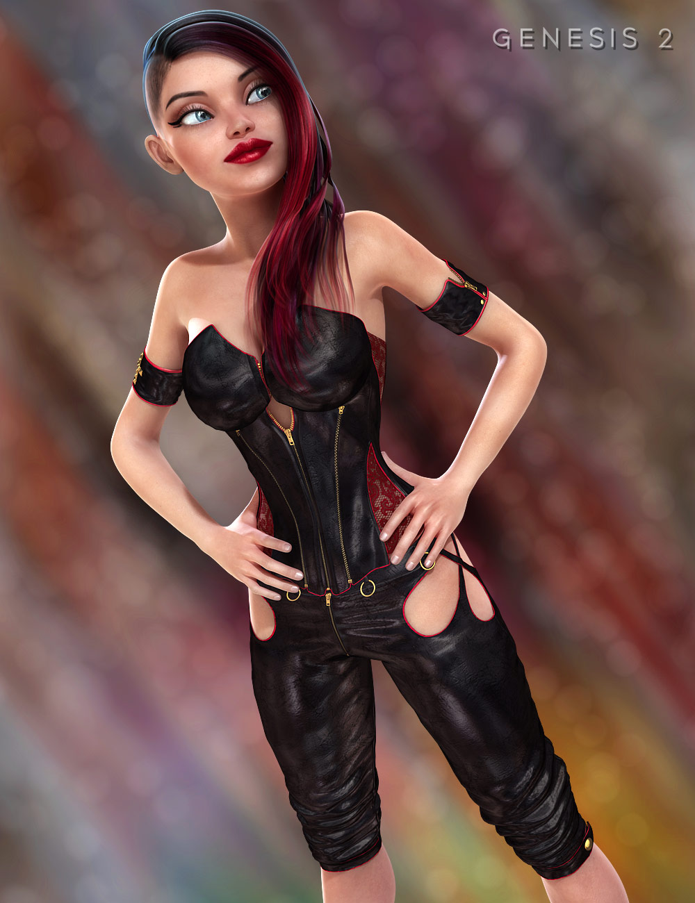 Goth Rider for Genesis 2 Female(s) by: 4blueyes, 3D Models by Daz 3D
