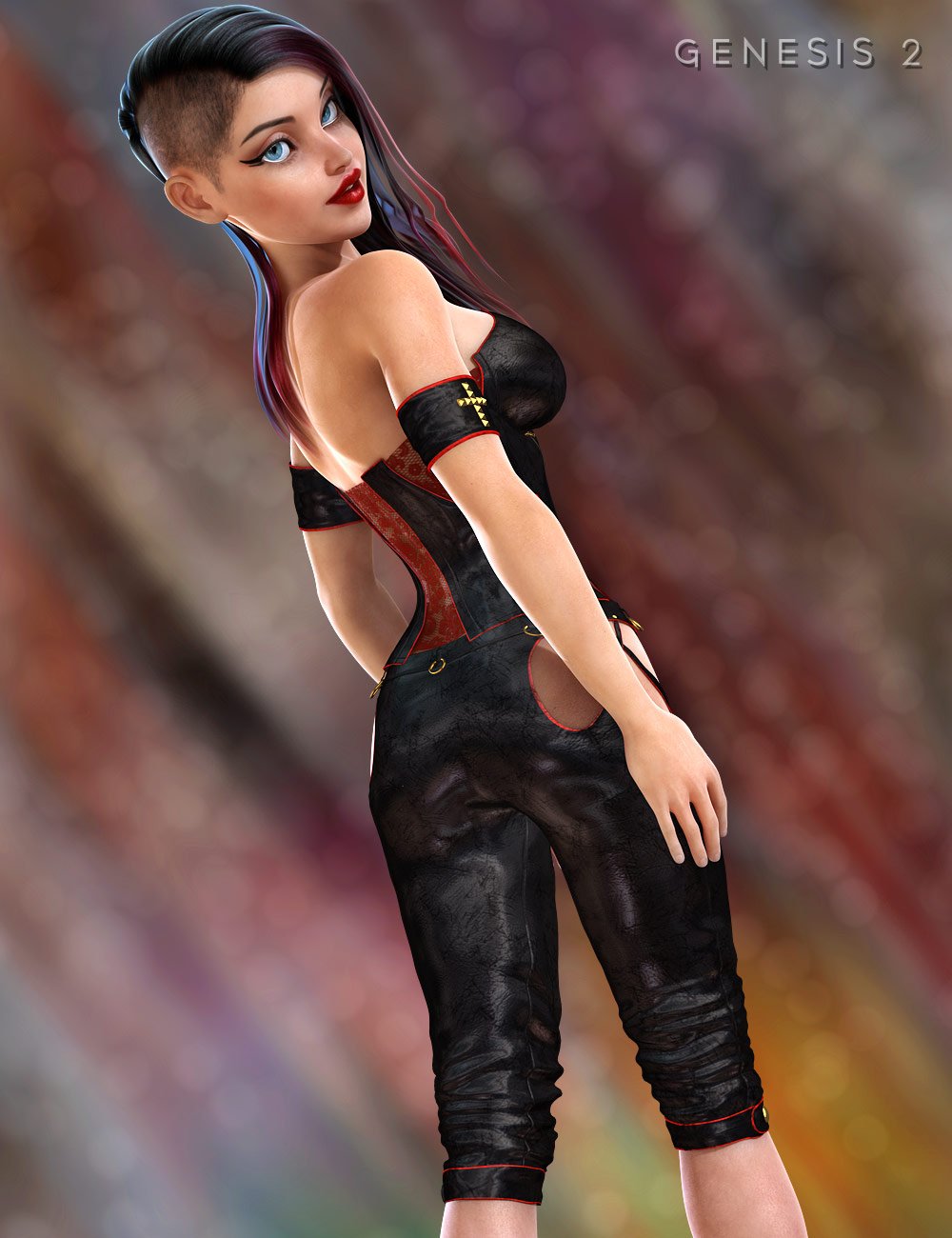 Goth Rider for Genesis 2 Female(s) by: 4blueyes, 3D Models by Daz 3D