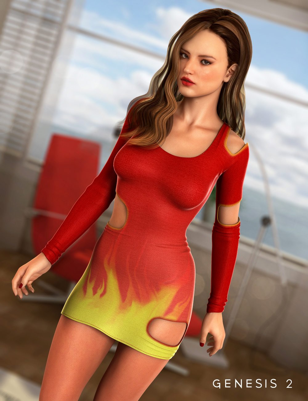 Italian Bucca Dress for Genesis 2 Female(s) by: Vasily LevinXena, 3D Models by Daz 3D