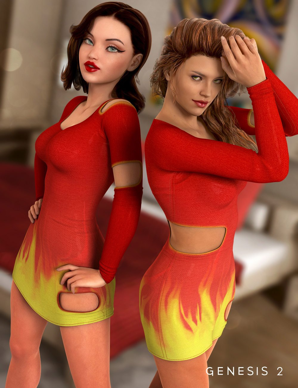 Italian Bucca Dress for Genesis 2 Female(s) by: Vasily LevinXena, 3D Models by Daz 3D