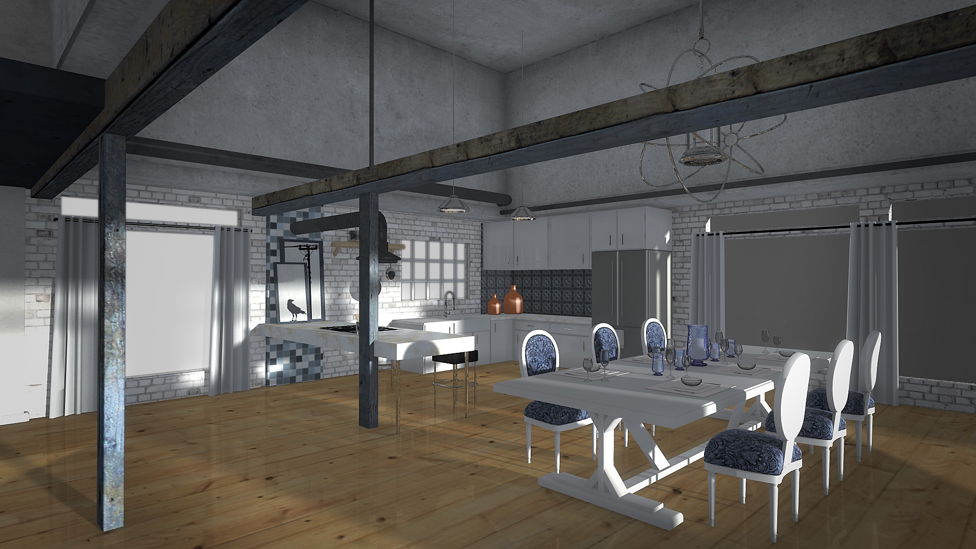 A Bright Loft Lights A Bright Loft Lights by: , 3D Models by Daz 3D
