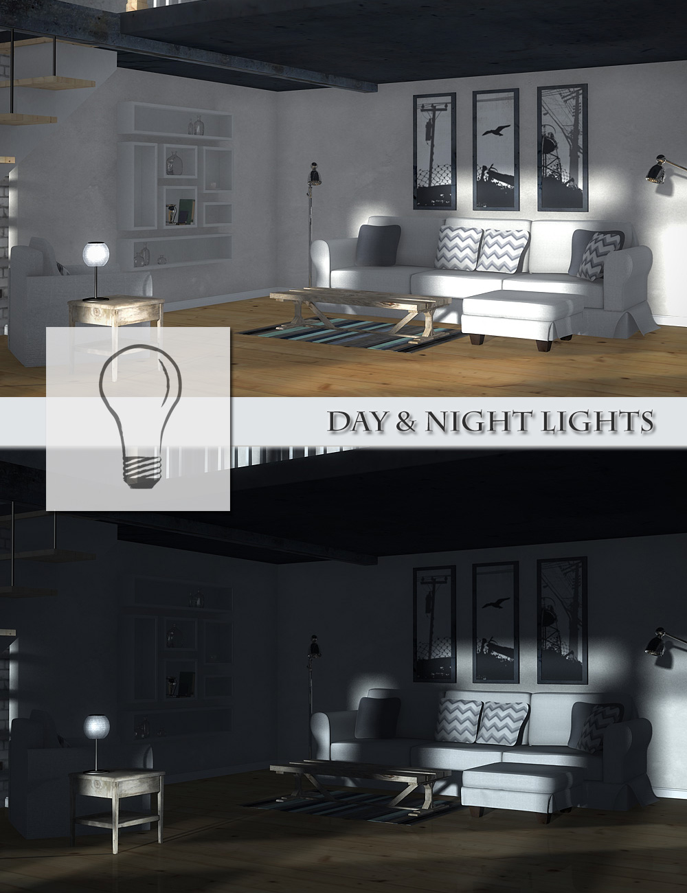 A Bright Loft Lights by: , 3D Models by Daz 3D