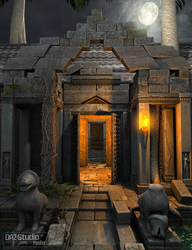 The Ruins of Angkor Wat Bundle by: Merlin Studios, 3D Models by Daz 3D