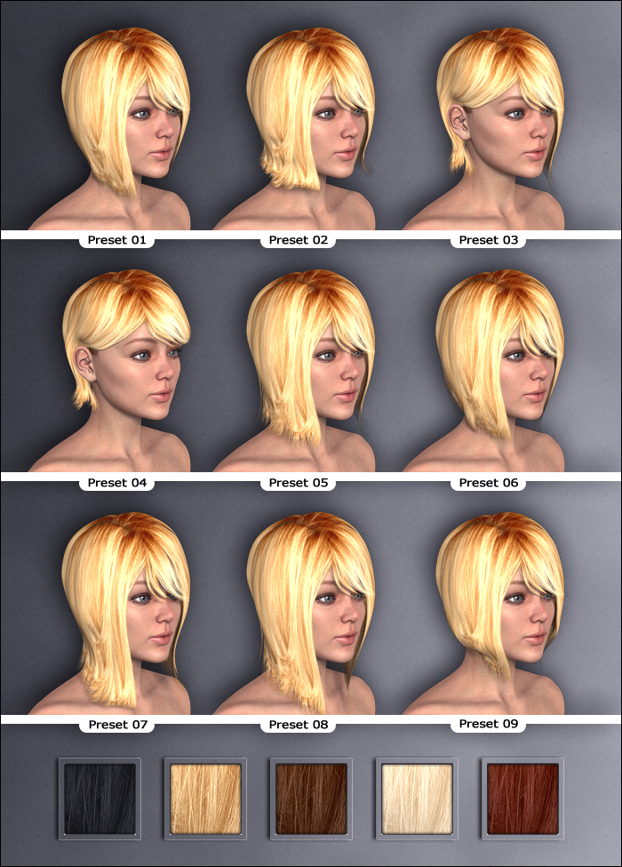 Actual Hair 2 by: MindVision G.D.S., 3D Models by Daz 3D