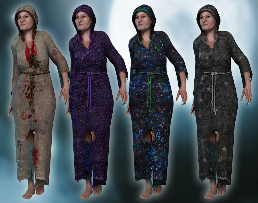 The Old Hag Robes by: ForbiddenWhispersthe3dwizard, 3D Models by Daz 3D