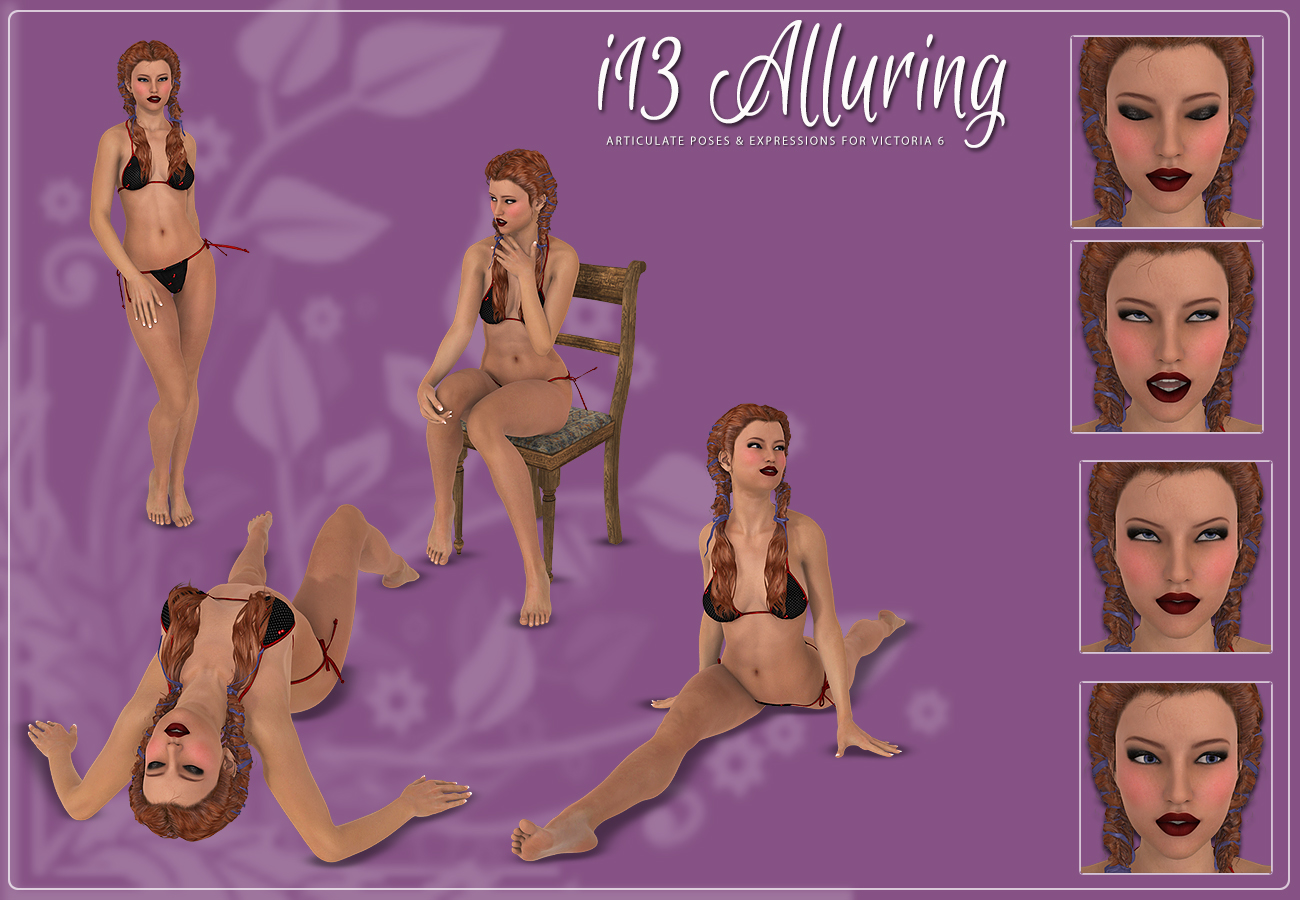 i13 Alluring Poses and Expressions for V6 by: ironman13, 3D Models by Daz 3D