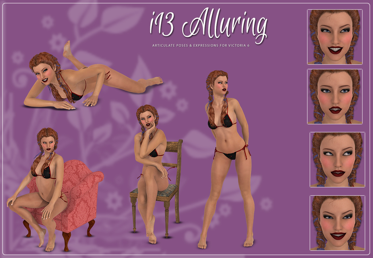 i13 Alluring Poses and Expressions for V6 by: ironman13, 3D Models by Daz 3D