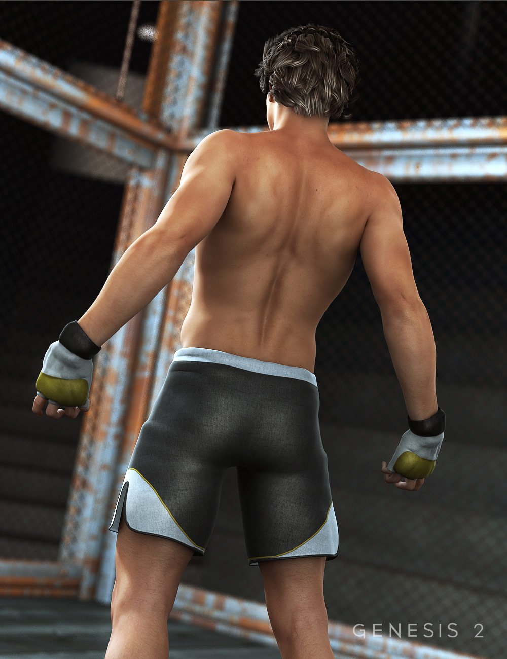 MMA Shorts and Gloves for Genesis 2 Male(s) by: Barbara BrundonSarsa, 3D Models by Daz 3D