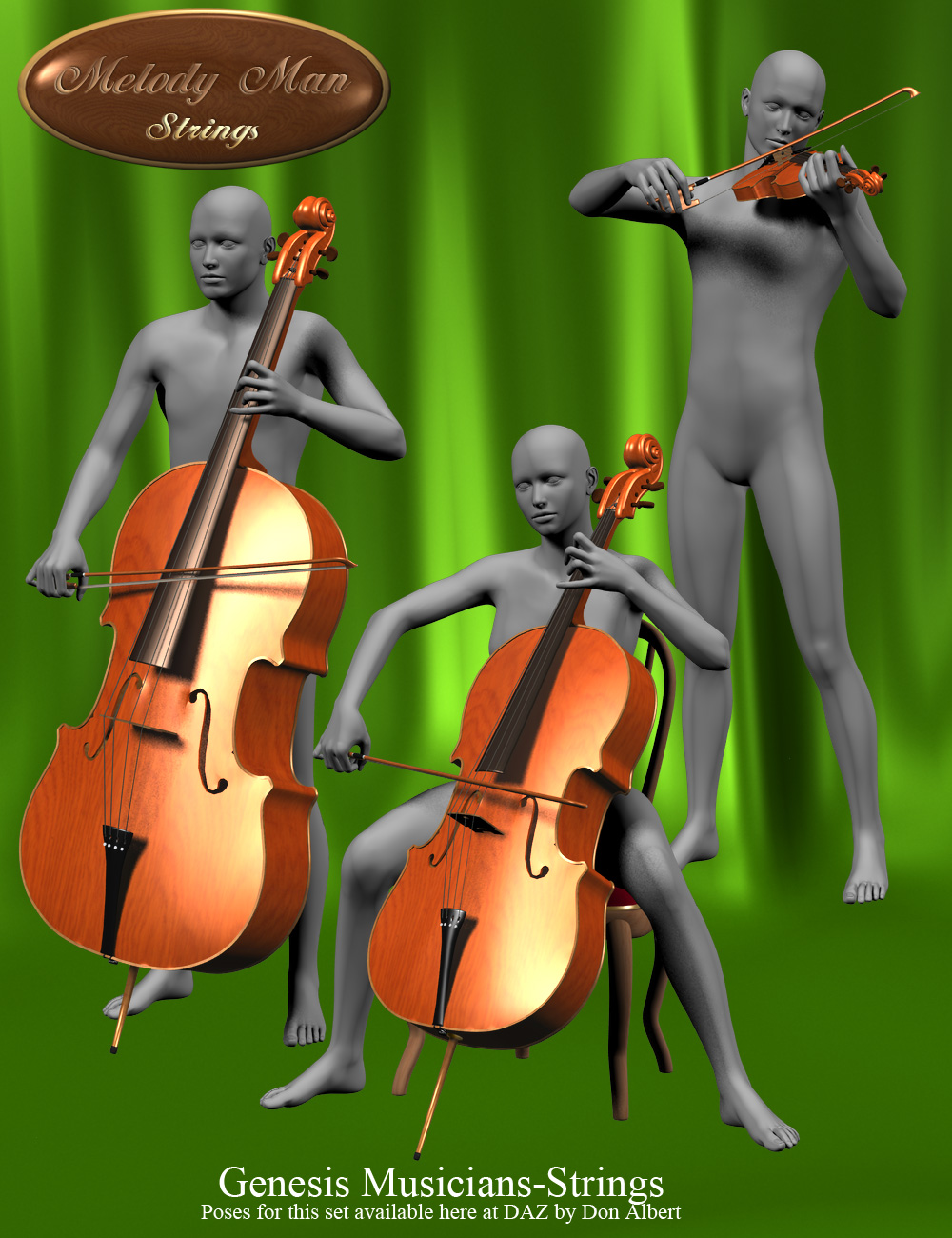 Melody Man Strings by: Don AlbertSimon3D, 3D Models by Daz 3D