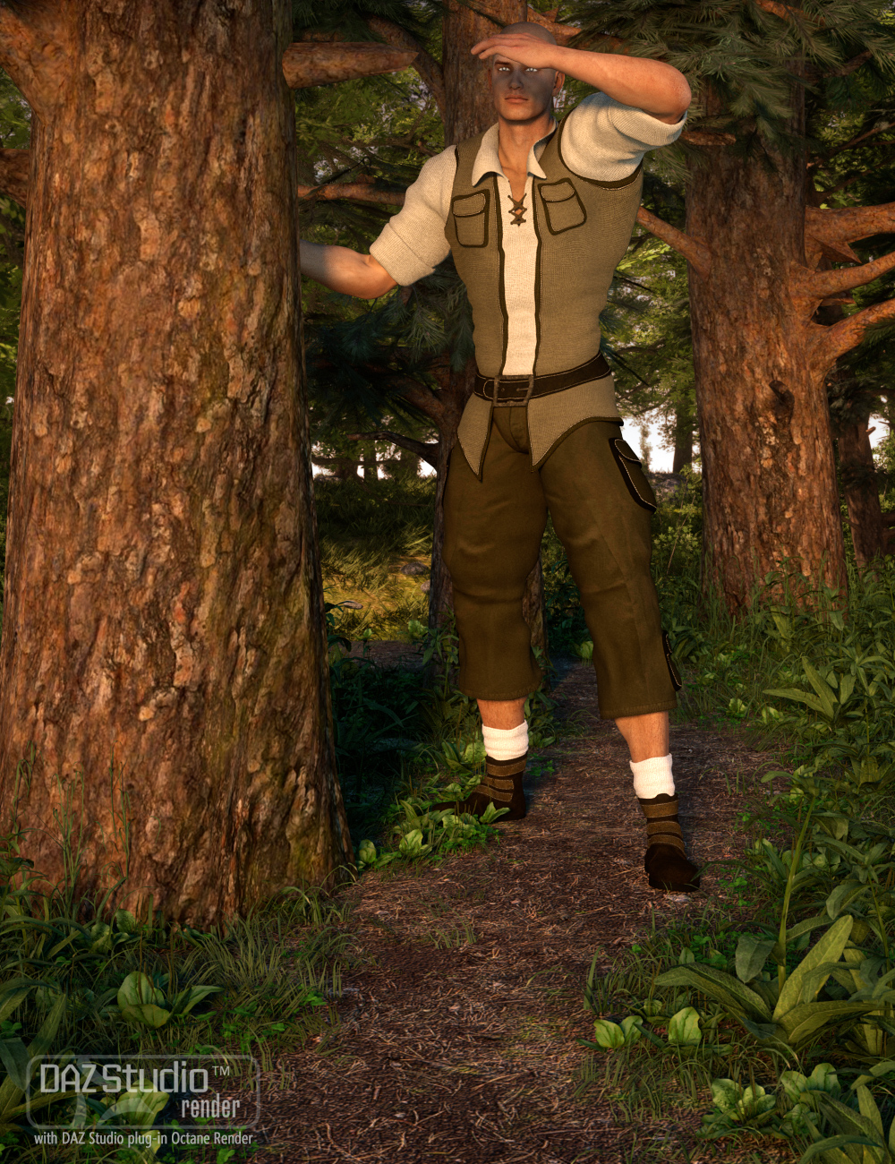 forest girl 3d model blender free
