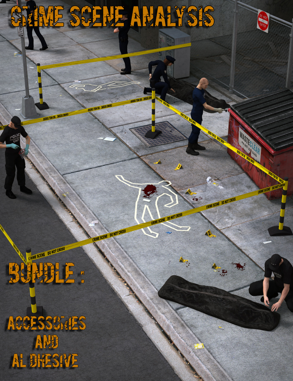 Crime Scene Analysis : Accessories and Al Dhesive Bundle by: V3Digitimes, 3D Models by Daz 3D