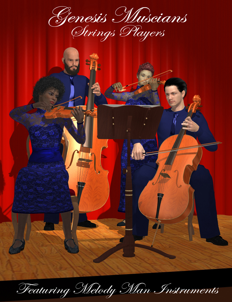 Genesis Musicians Strings Players by: Don Albert, 3D Models by Daz 3D