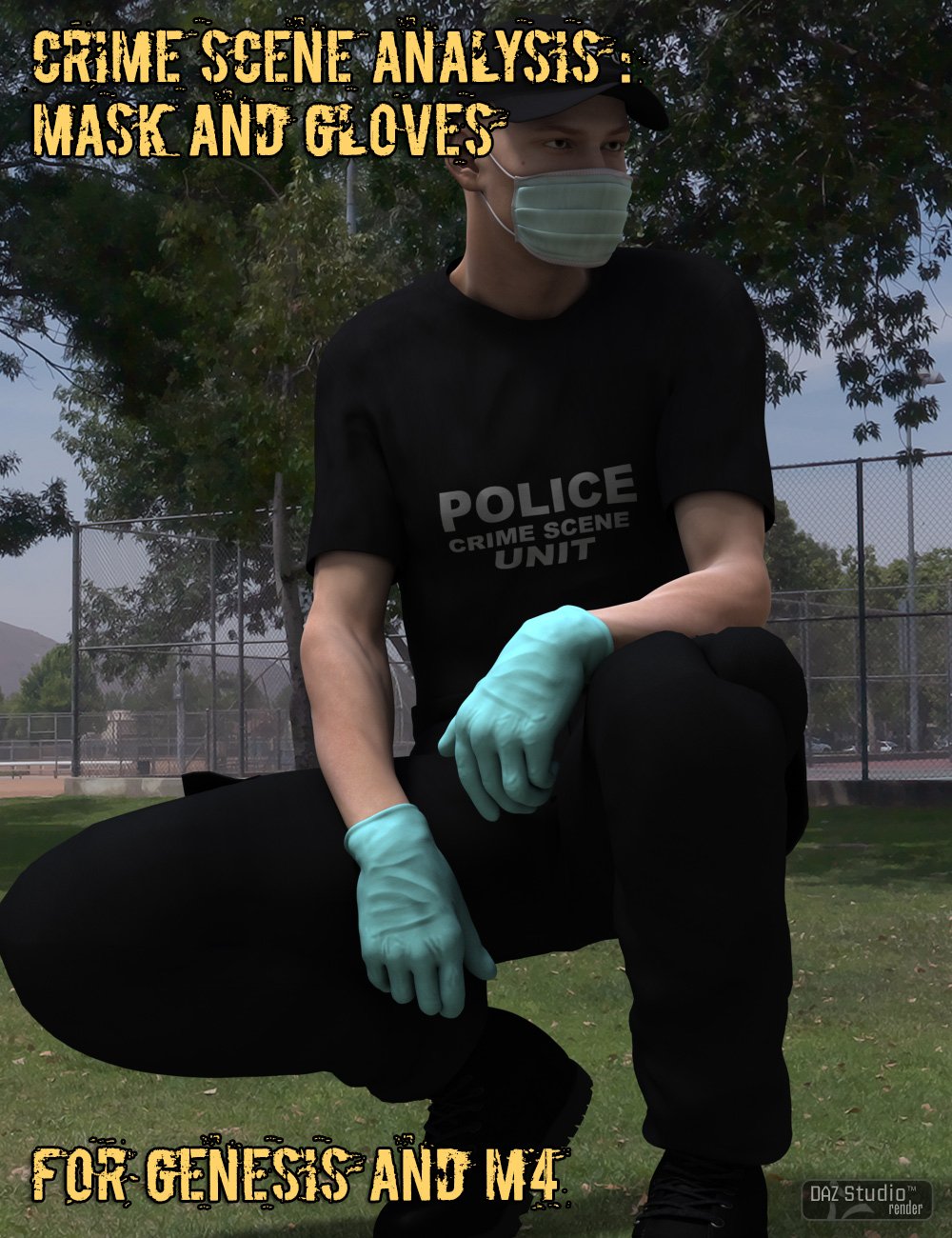 Crime Scene Analysis : Mask and Gloves by: V3Digitimes, 3D Models by Daz 3D