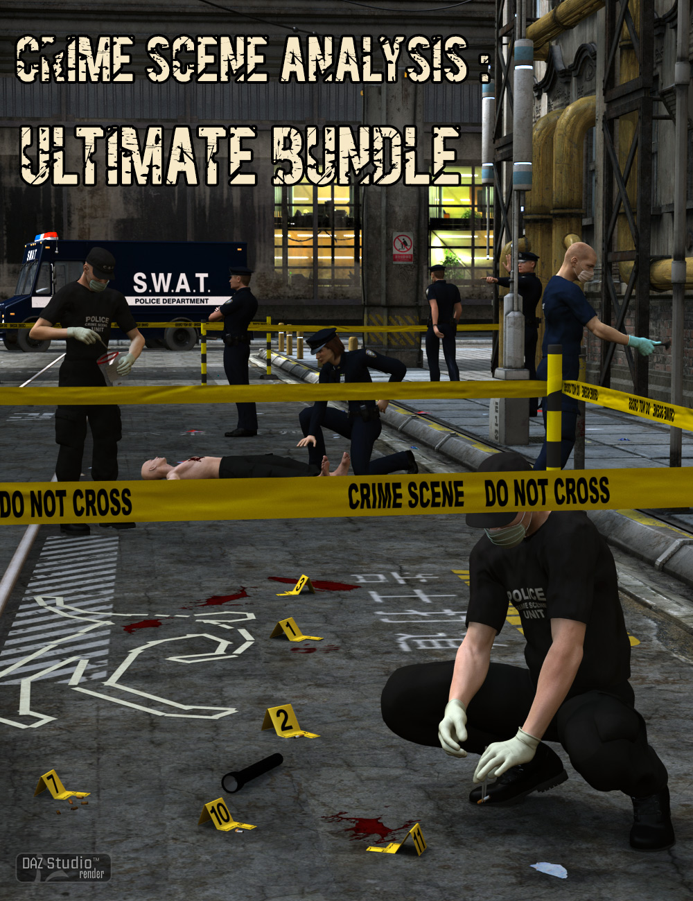 Crime Scene Analysis : Ultimate Bundle by: V3Digitimes, 3D Models by Daz 3D