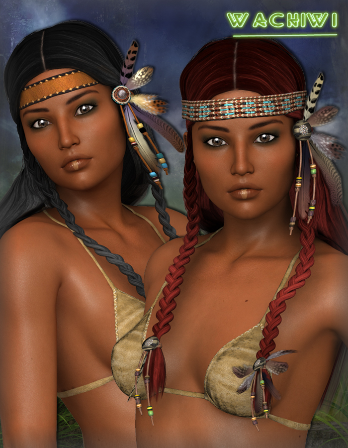 Wachiwi Hair for V4 by: SWAM, 3D Models by Daz 3D