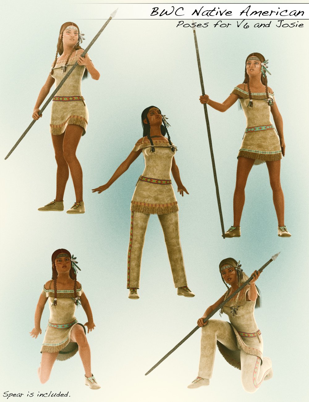 BWC Native American Poses by: Sedor, 3D Models by Daz 3D