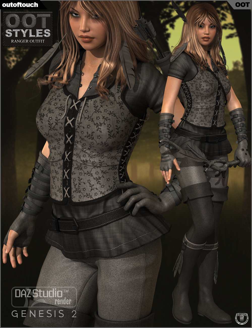 OOT Styles for Ranger Outfit by: outoftouch, 3D Models by Daz 3D