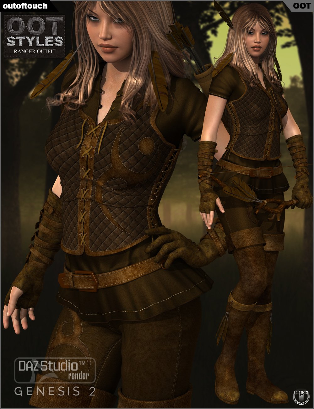 OOT Styles for Ranger Outfit by: outoftouch, 3D Models by Daz 3D
