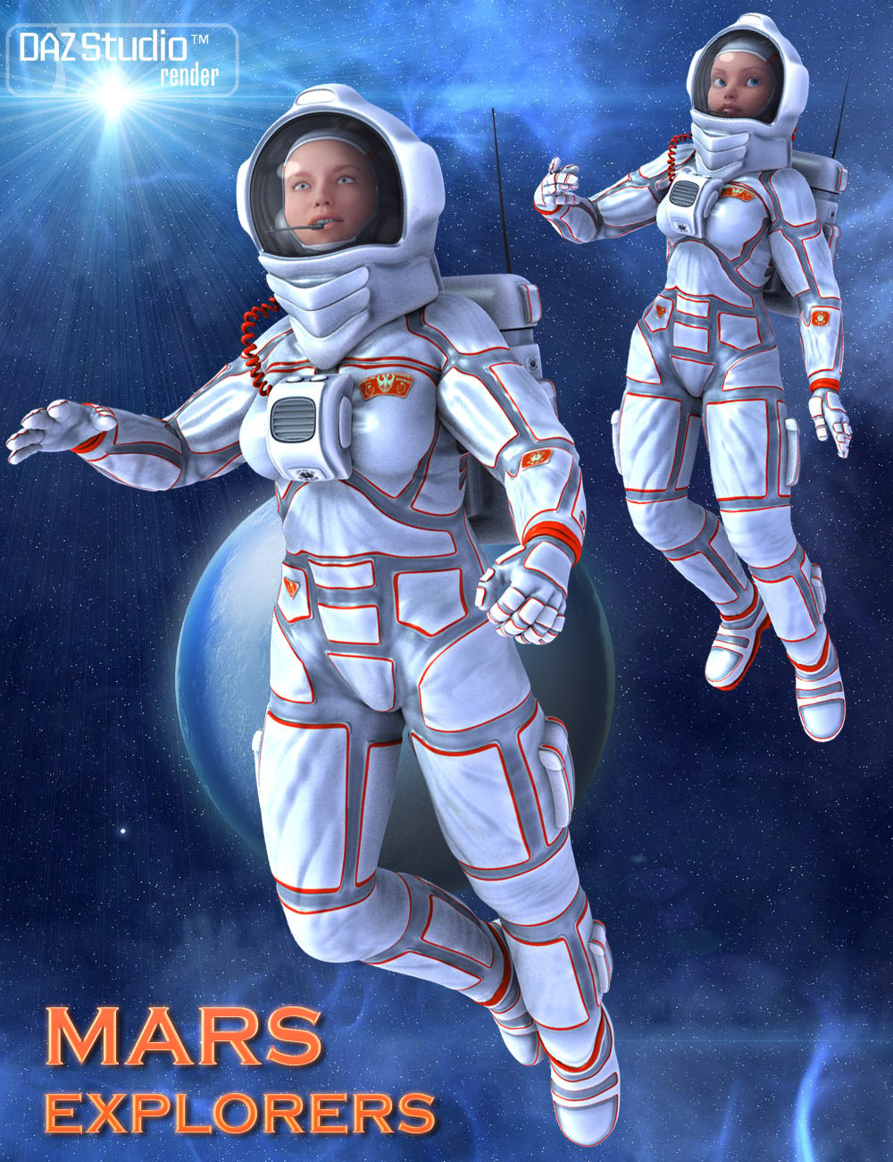 Mars Explorers for Genesis 2 Female(s) by: midnight_stories, 3D Models by Daz 3D