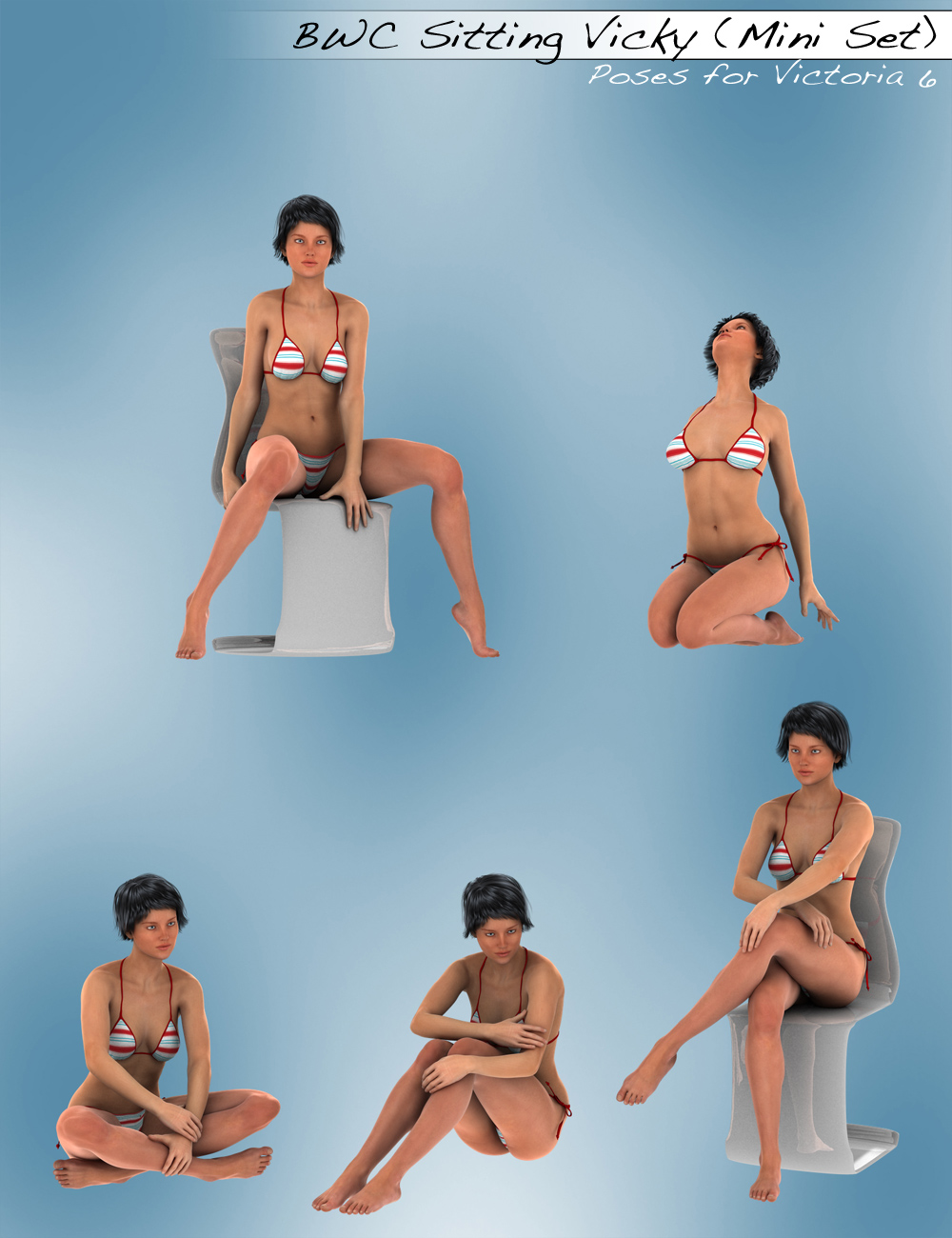 BWC Sitting Vicky for Victoria 6 by: Sedor, 3D Models by Daz 3D