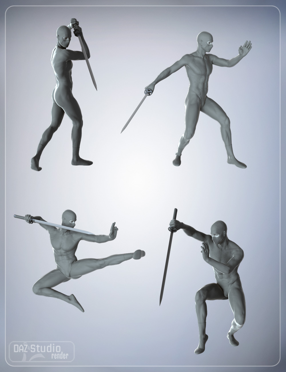 Modern Ninja Poses for Genesis 2 Male(s) and Michael 6 by: smayVelemudr, 3D Models by Daz 3D