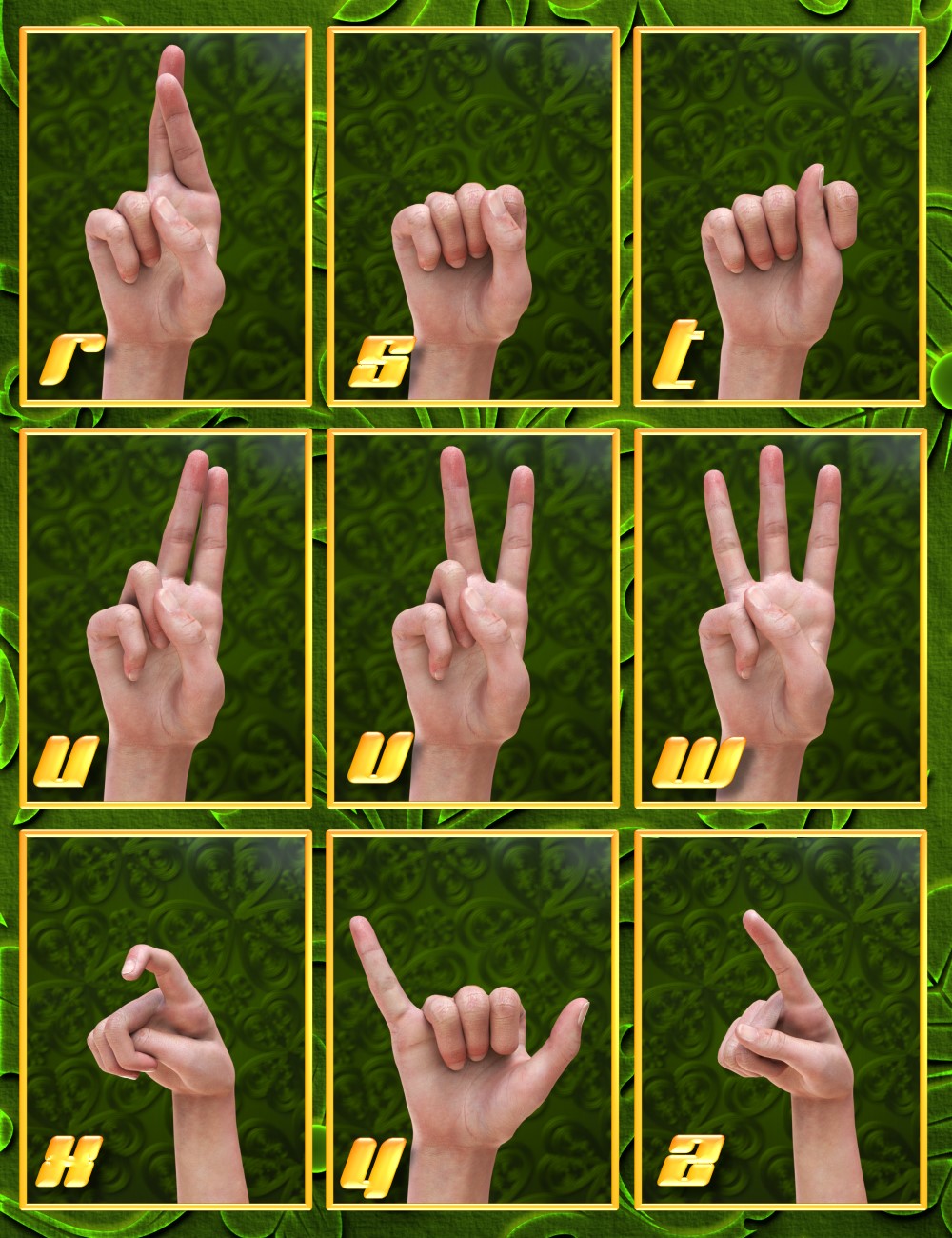 Fingerspelling Poses by: , 3D Models by Daz 3D