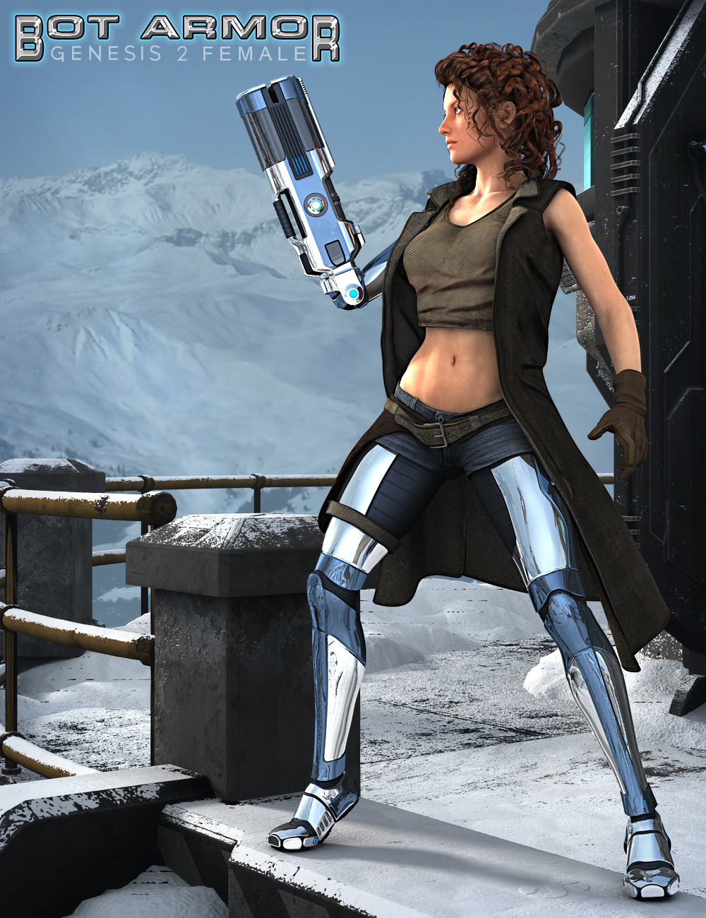 Genesis 2 Female Bot Armor Set 2 by: Parris, 3D Models by Daz 3D