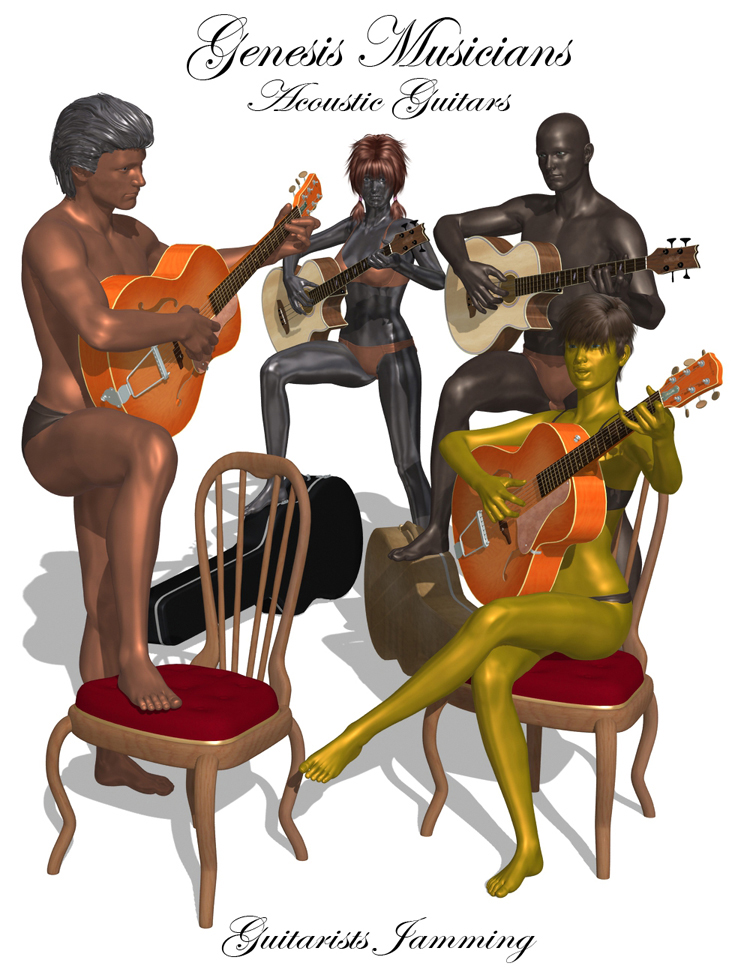 Genesis Musicians Acoustic Guitarists Genesis Musicians Acoustic Guitarists by: Don Albert, 3D Models by Daz 3D