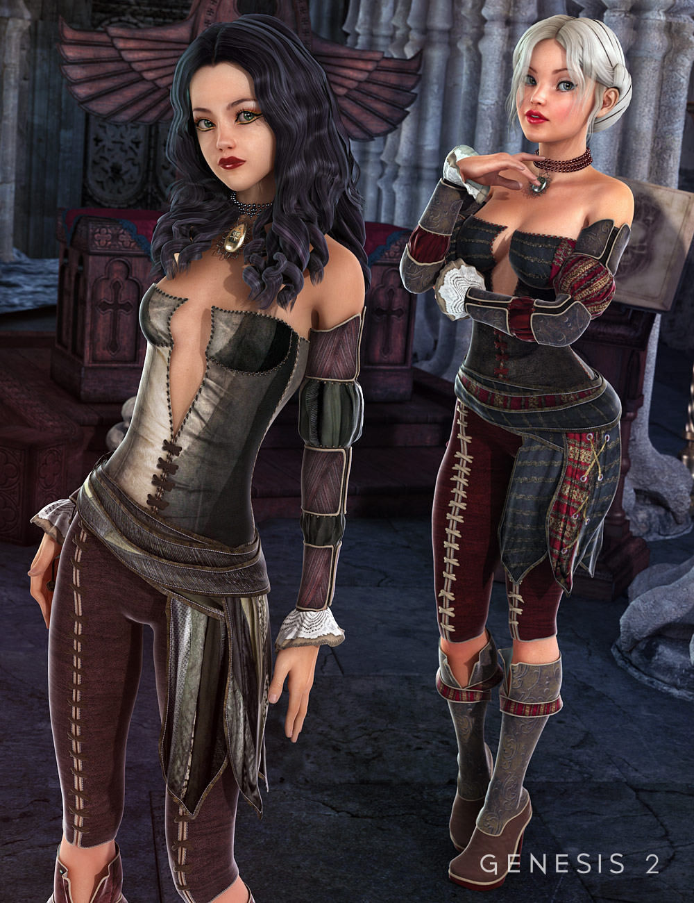 Elven Grove Outfit Textures by: Sarsa, 3D Models by Daz 3D