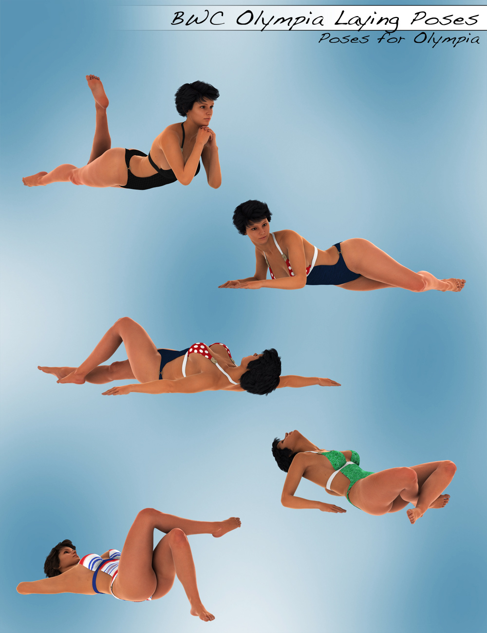 BWC Olympia 6 Laying Poses by: Sedor, 3D Models by Daz 3D