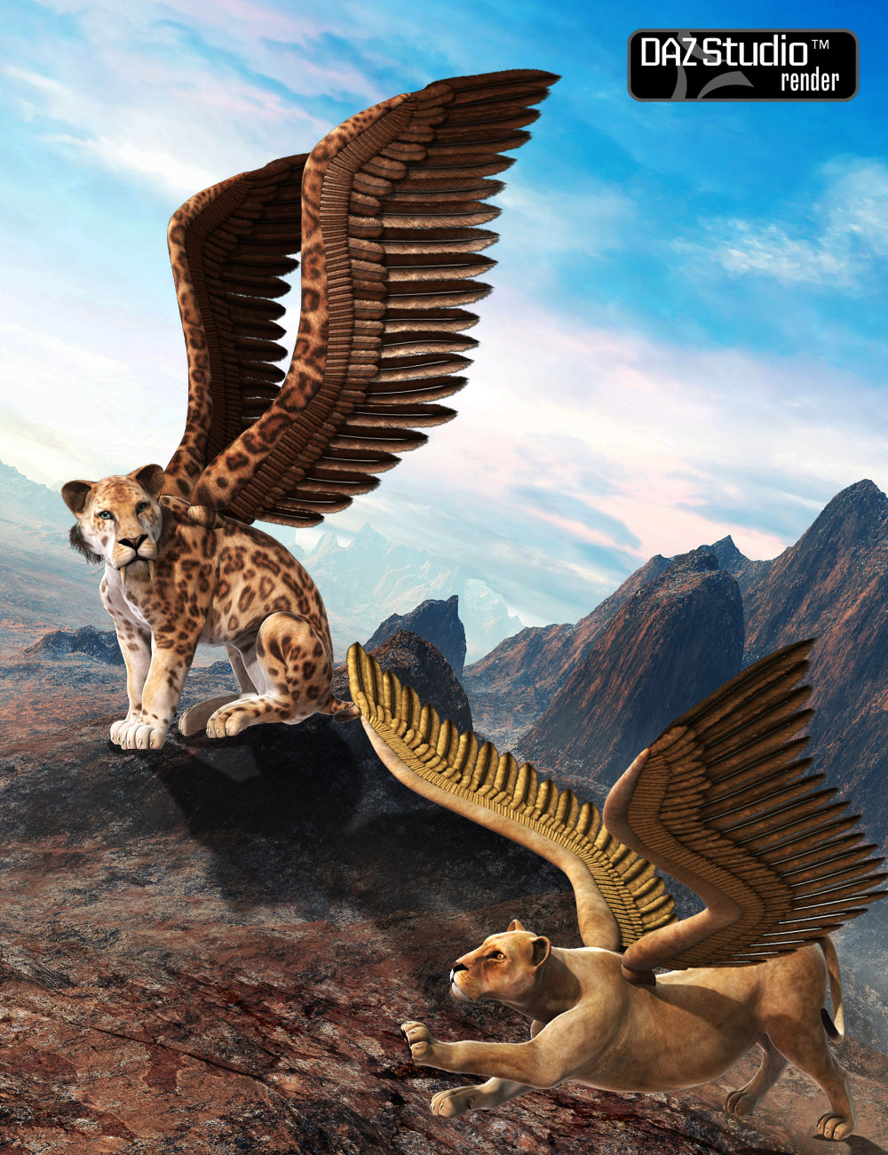 Griffin Wings for DAZ Big Cat 2 Griffin Wings for DAZ Big Cat 2 by: midnight_stories, 3D Models by Daz 3D