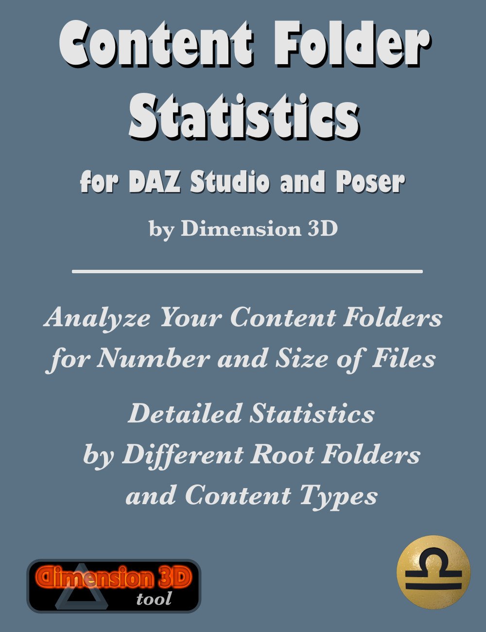 Content Folder Statistics by: Dimension3D, 3D Models by Daz 3D