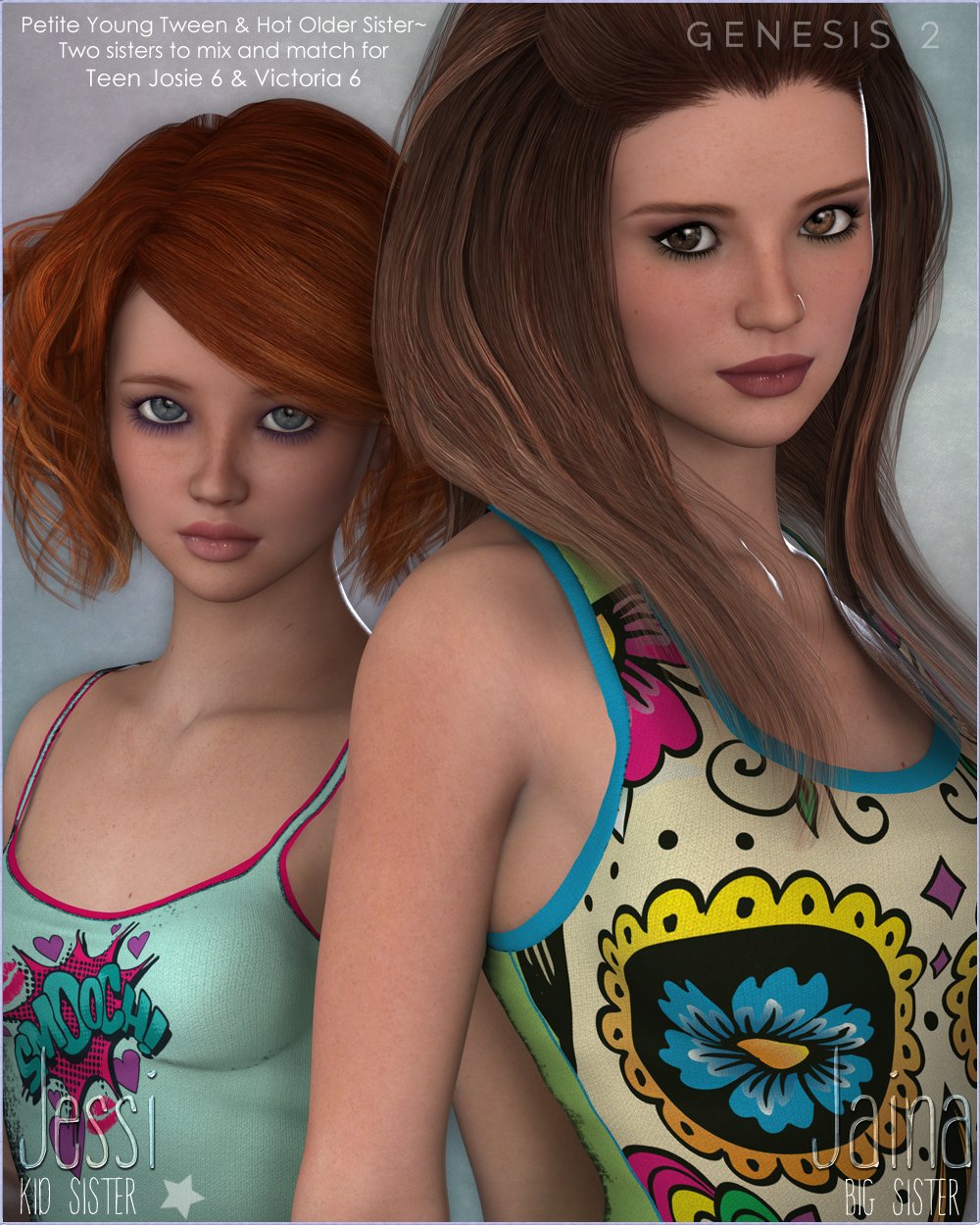 FWSA Siblings - Jaina and Jessi by: Fred Winkler ArtFisty & DarcSabby, 3D Models by Daz 3D