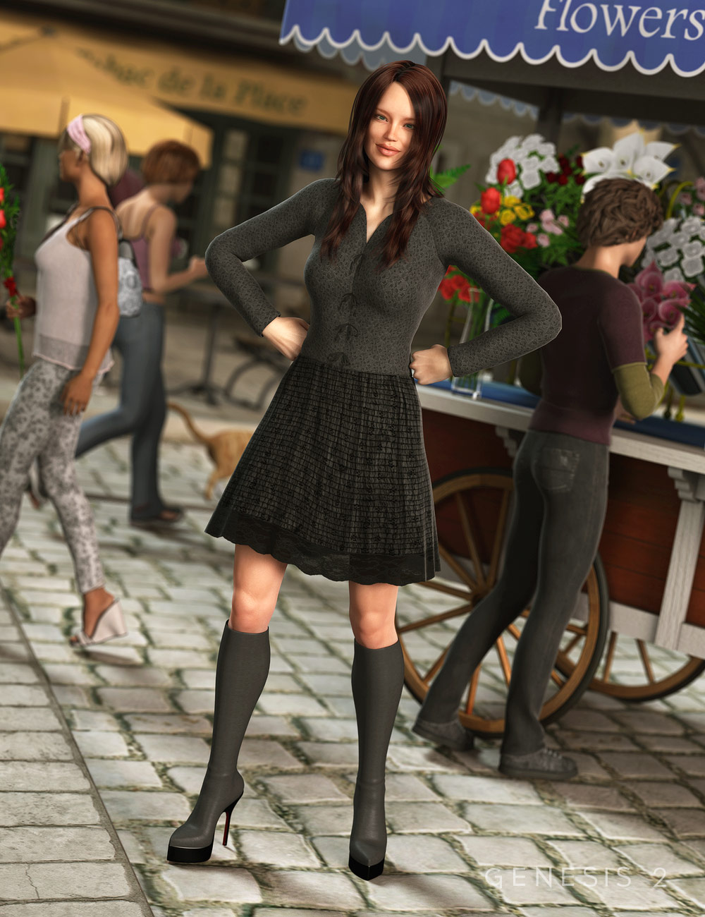 Darcy Outfit for Genesis 2 Female(s) Textures by: Sarsa, 3D Models by Daz 3D
