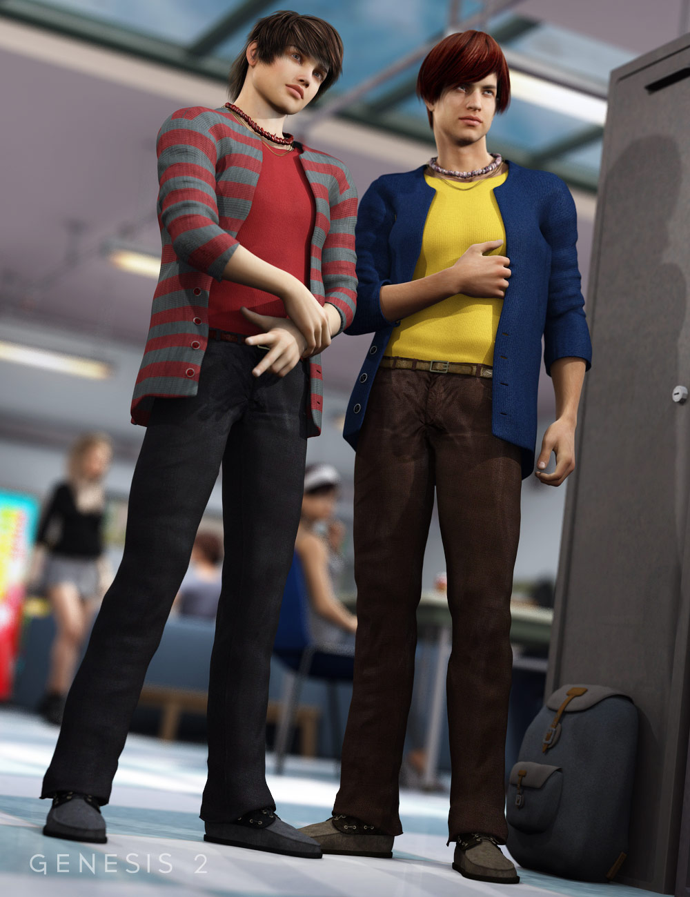 Trendy College Outfit Textures by: Sarsa, 3D Models by Daz 3D