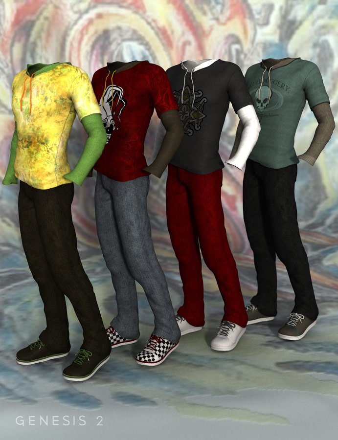 Skate Park Outfit Textures by: Sarsa, 3D Models by Daz 3D