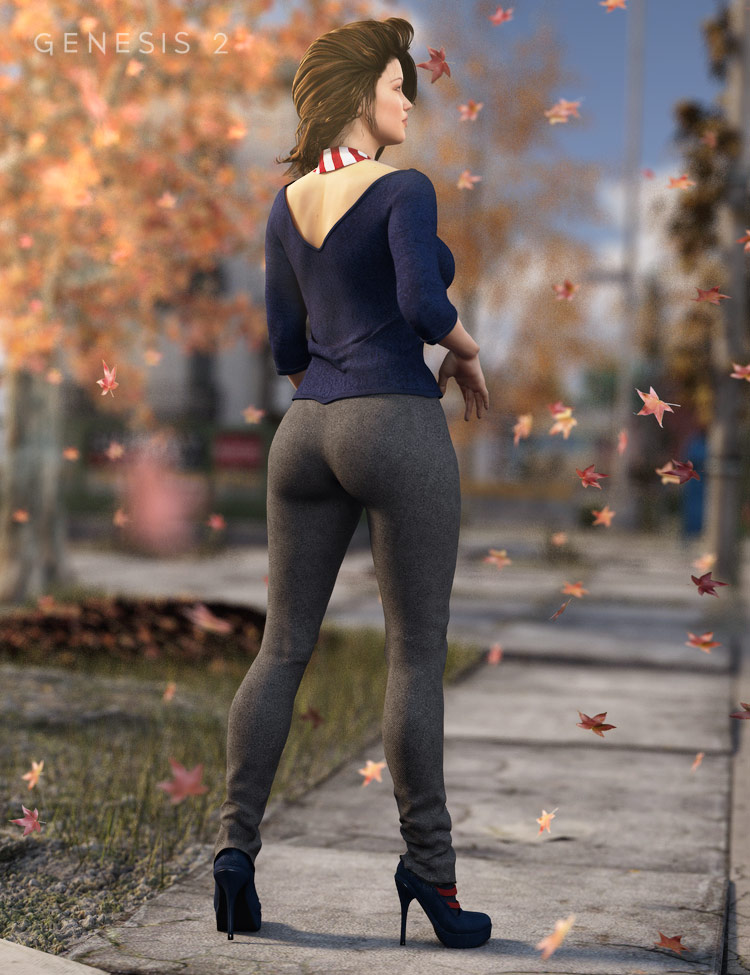 Autumn Afternoon Outfit for Genesis 2 Female(s) by: Barbara BrundonSarsa, 3D Models by Daz 3D