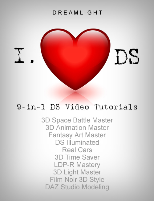I Love DAZ Studio - 9-in-1 by: Dreamlight, 3D Models by Daz 3D