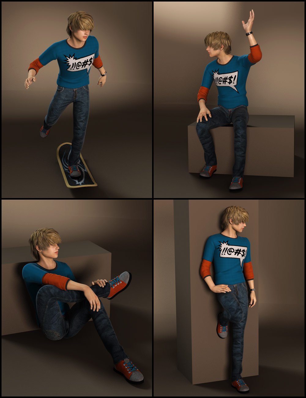 Basic Cool Poses for Teen Jayden 6 by: blondie9999, 3D Models by Daz 3D